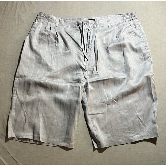Delf Other - Delf Collection Shorts Mens 46 Gray Linen Drawstrings Pocketed Zip Button Men.